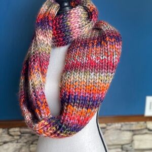 Colorful Knit Infinity Scarf & Hat Combo